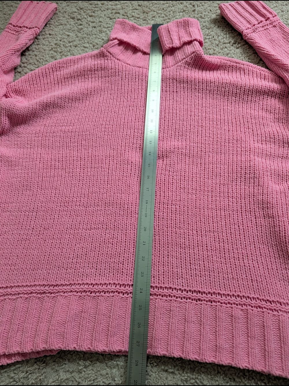 Aerie Womens Pink Sunset Oversized Chenille Turtleneck Knit Sweater Size Small - Picture 7 of 9